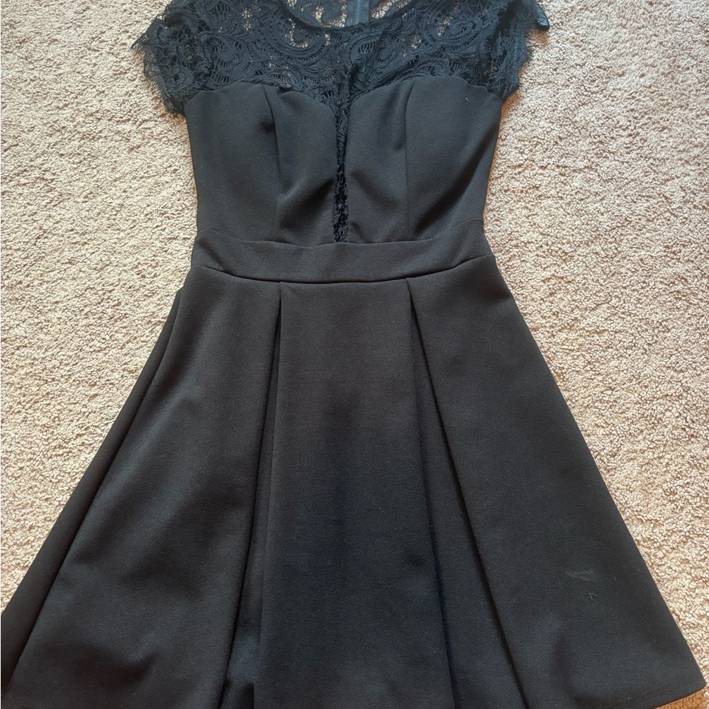 B Darlin Black Lace Mini Dress